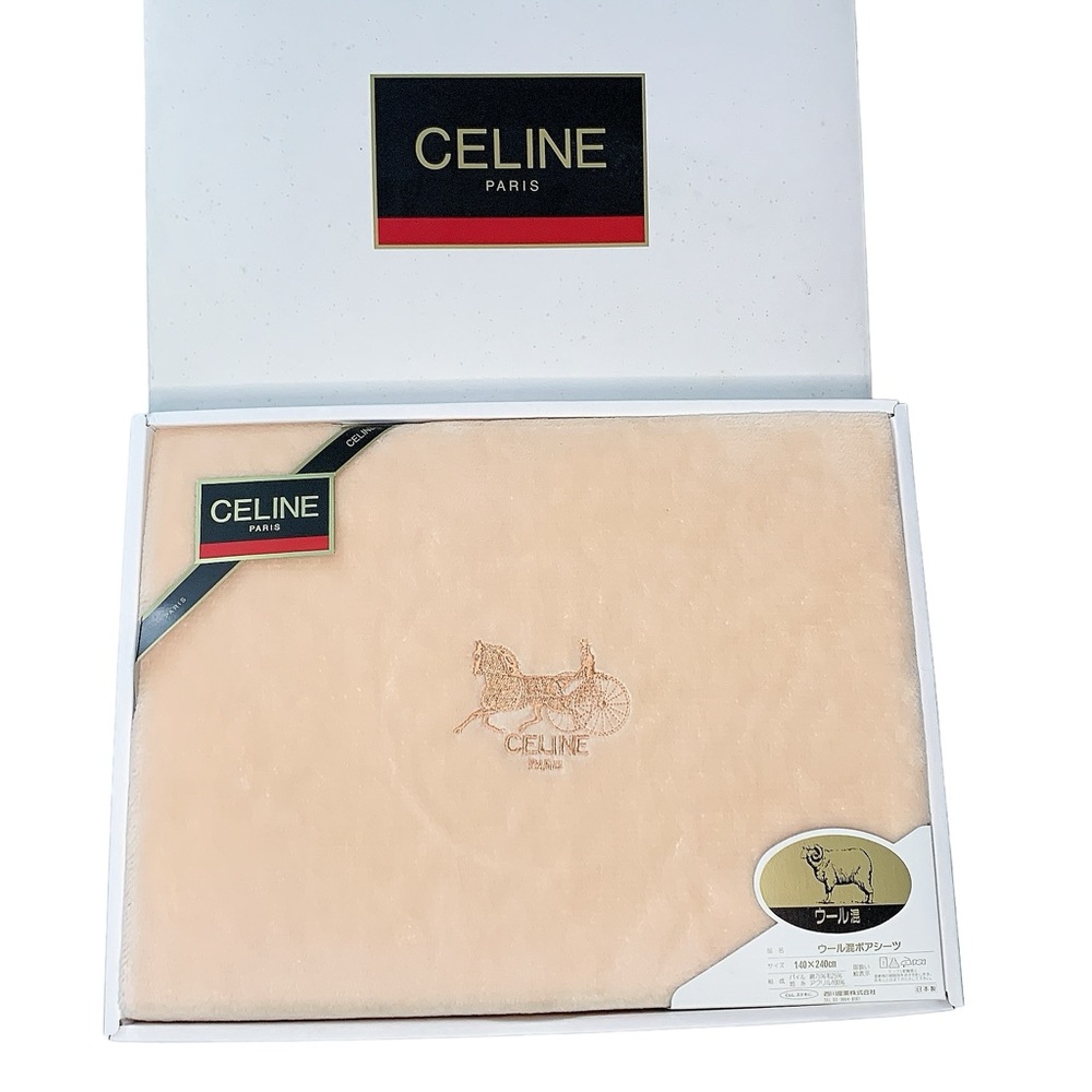 Celine Wool-Cotton Blend Boa Blanket Sheet in Peach